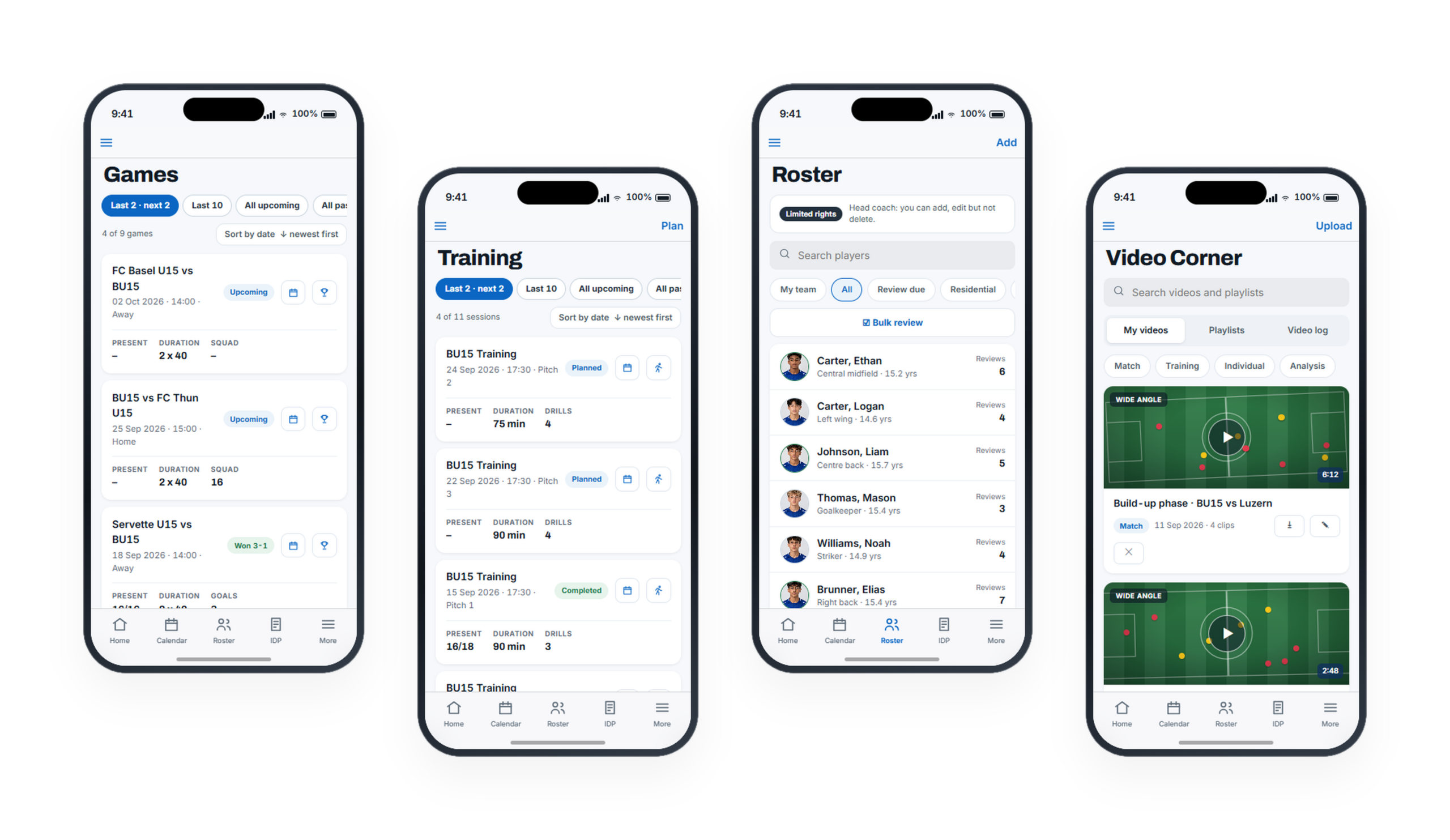SoccerLAB mobile apps for staff and players